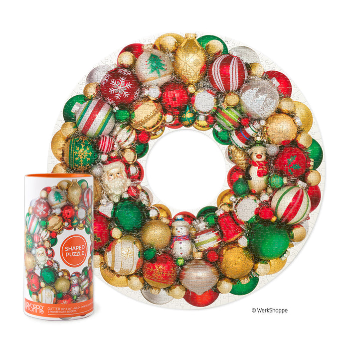 Holiday Ornament Wreath Puzzle - 1000 Piece