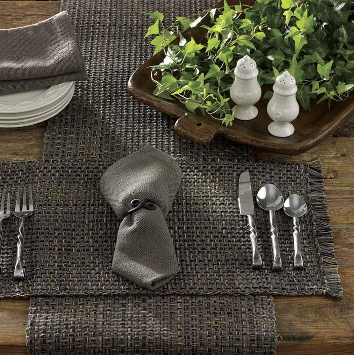 Charcoal Tweed Table Runner - 36"