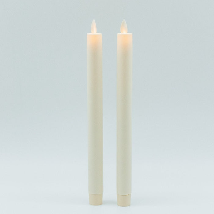 Ivory Set of Two Taper Moving Flame - 10.5"