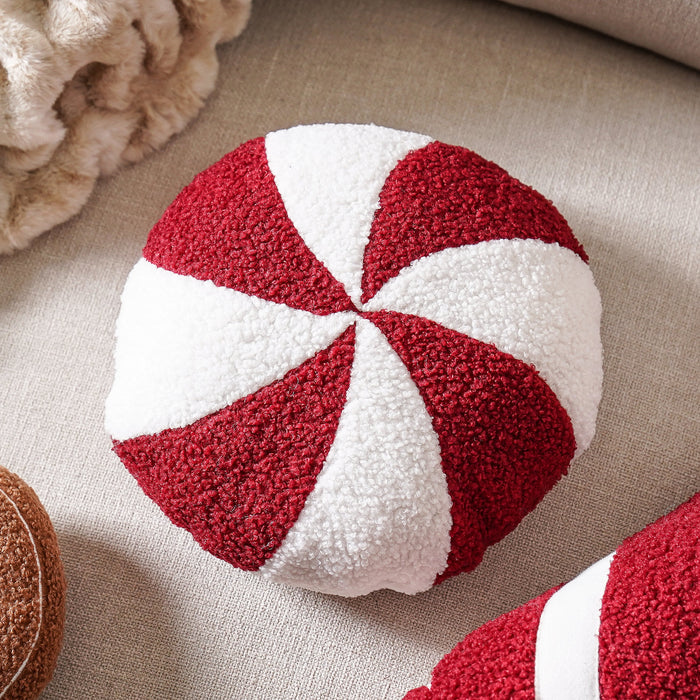 Peppermint Round Pillow - 10"