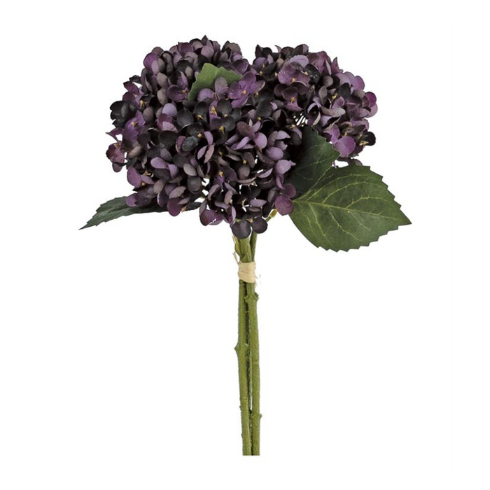 Vintage Hydrangea Bouquet Eggplant - 12"