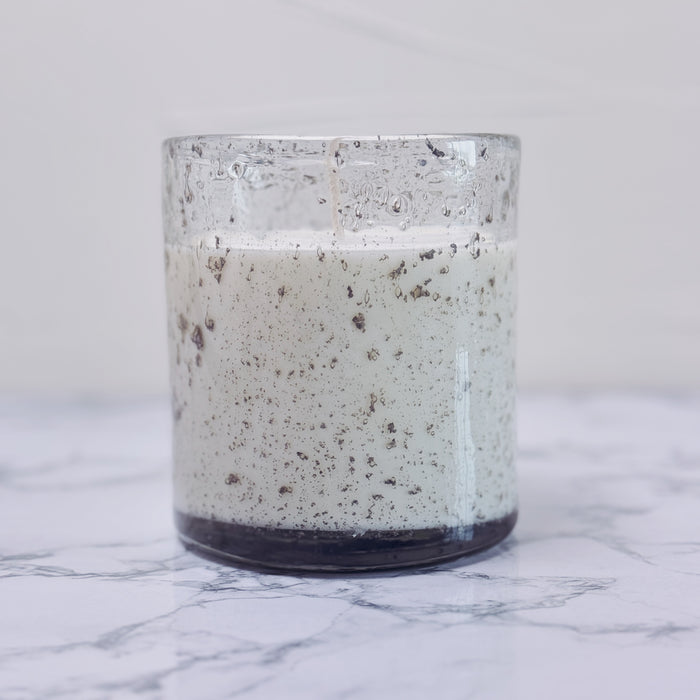 Olive Branch Bubble Candle 16 oz | Flecked Glass • Old Line Candle Company