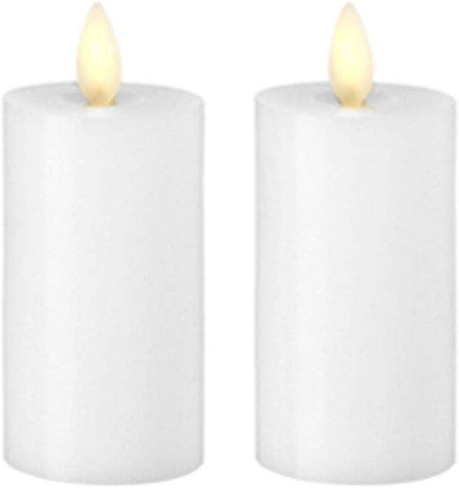 White Set of Two Votive Moving Flame - 2x4