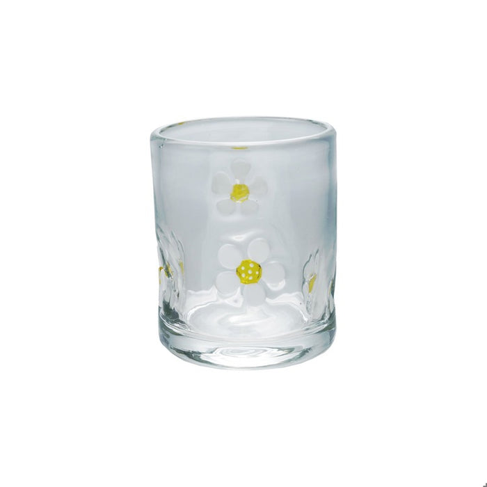 10oz Embedded Daisies Drinking Glass