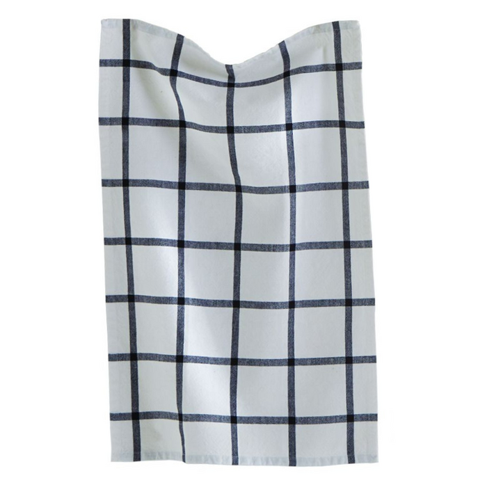 Grid Classic Black Dishtowel