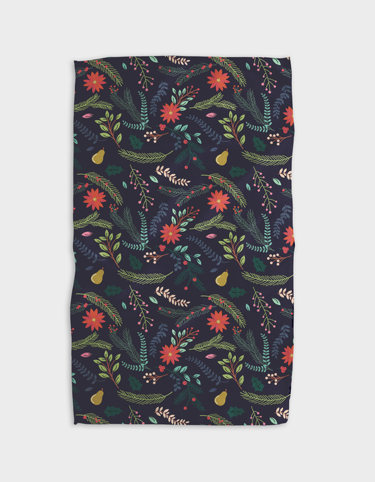 Branches Pear Blue Tea Towel - 18x30