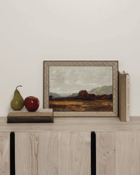 Fall Mountain Wall Art With Copper & Black Frame - 14x10