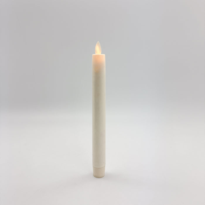 Ivory Single Taper Moving Flame - 8.5"