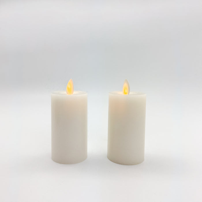 Set of Two Ivory Votive Moving Flame - 2x4