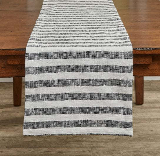 Ziva Black & White Table Runner 15x72