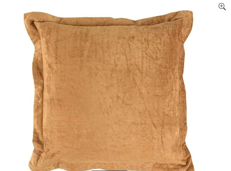 Lapis Velvet Pillow in Gold - 22x22