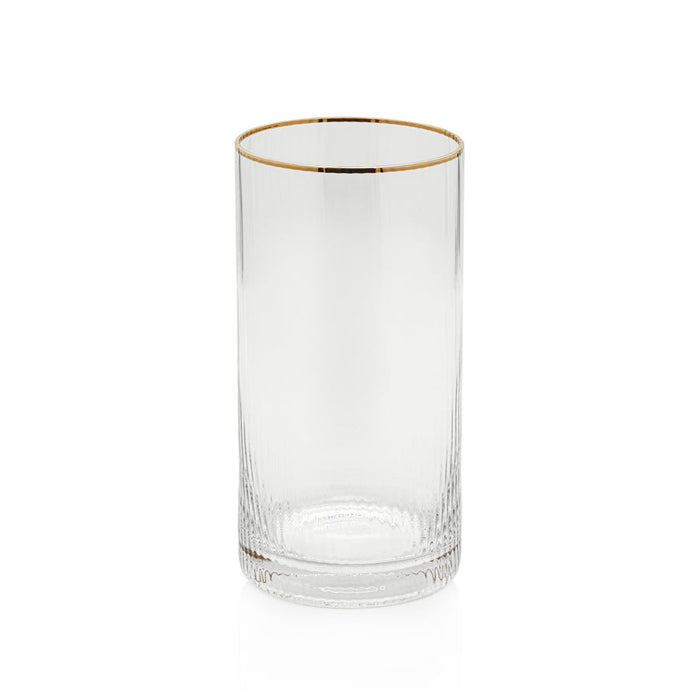 Optic High Ball with Gold Rim Glass