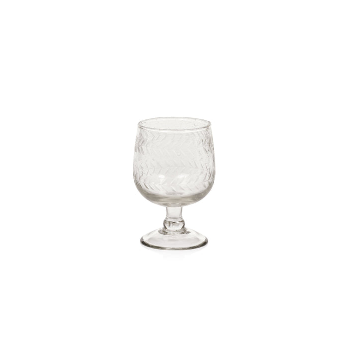 Tuscan Handmade Etched Wine Glass