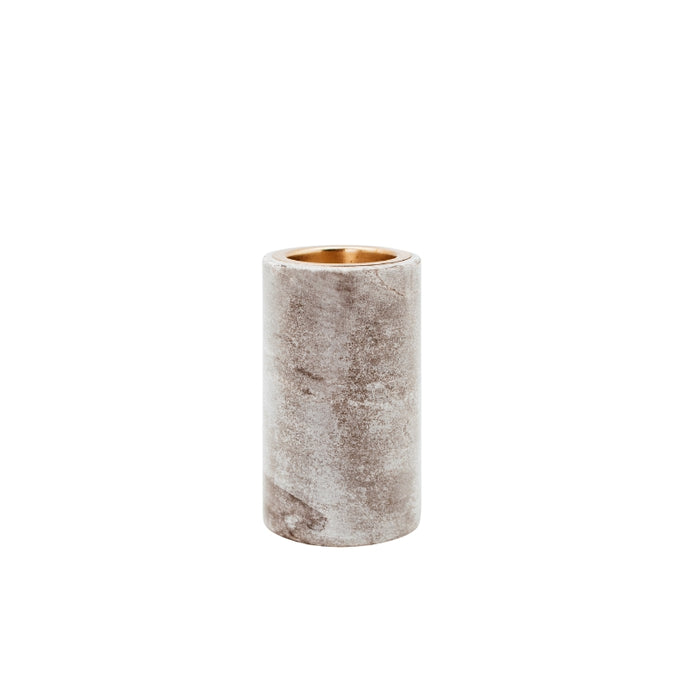 Large Gray Marble Tea Light Holder - 4"