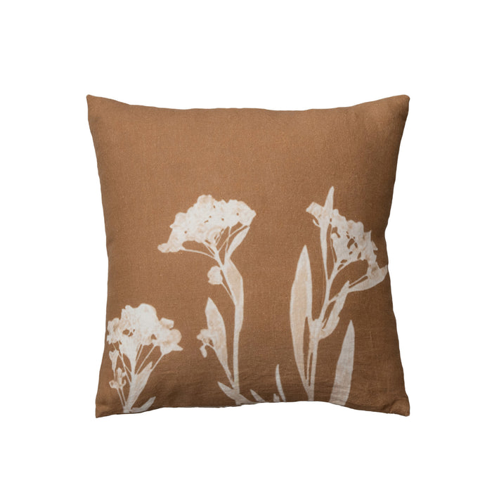 Linen Floral Pillow - 20x20