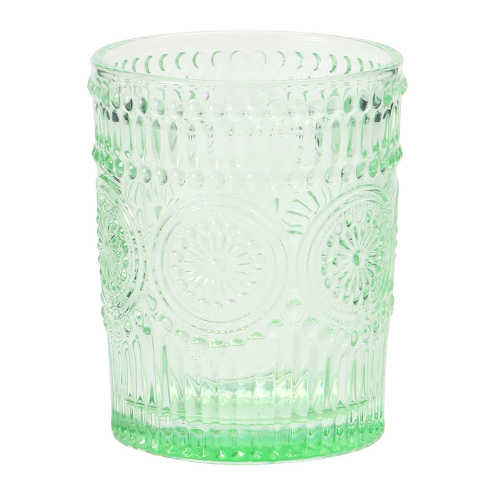 Light Green Embossed Drinking Glass