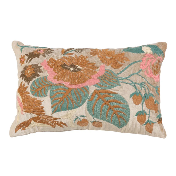 Floral Lumbar Pillow - 14x9