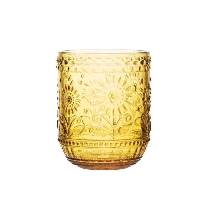 Yellow Embossed Drink Glass - 4"