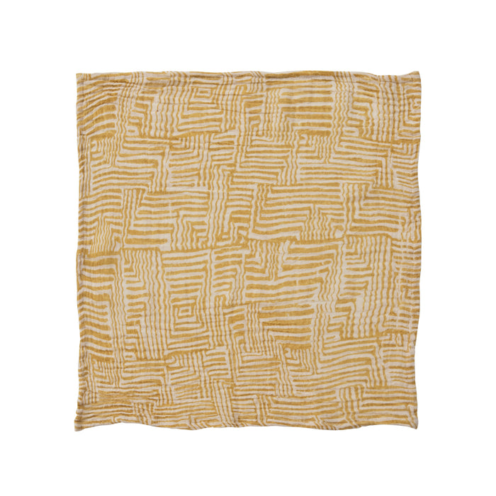 Yellow Cotton Napkin With Kuba Pattern