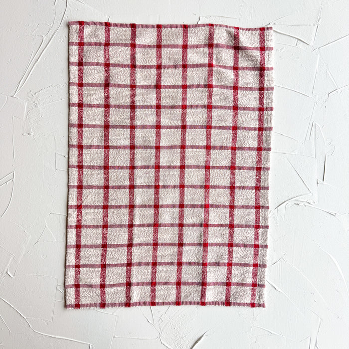 Red Vintage Style Dishtowel Plaid