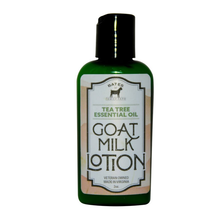 Tea Tree Essential Oil Goat Milk Lotion 2 oz • Bates Family Farm