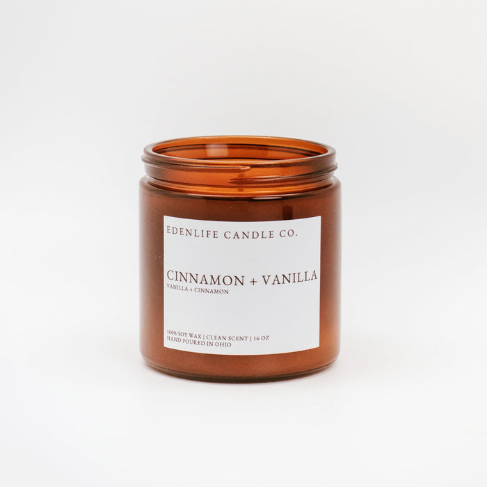 16 oz Cinnamon Vanilla Candle • Edenlife Candle Co.