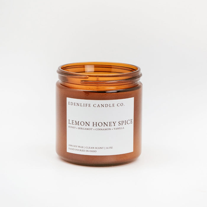 16 oz Lemon Honey Spice • Edenlife Candle Co.