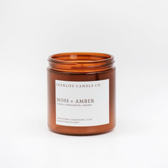 16 oz Moss & Amber Candle • Edenlife Candle Co.