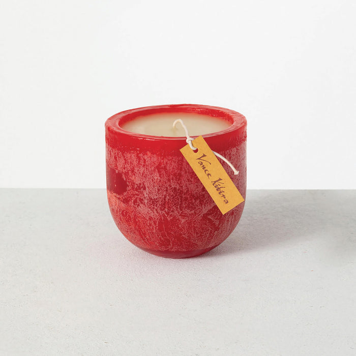 Medium Unscented Cranberry Goblet Candle - 4.35" • Vance Kitira