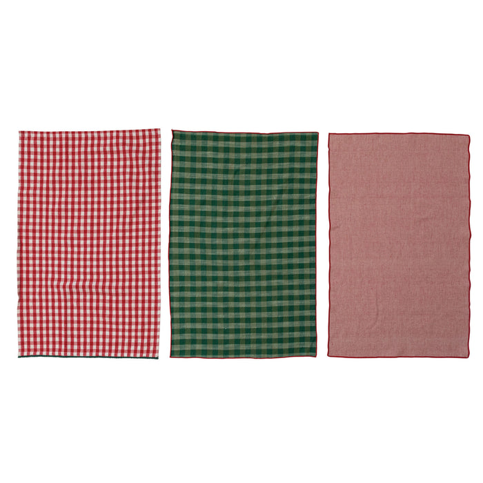 Woven Cotton Tea Towel Set - 18x28