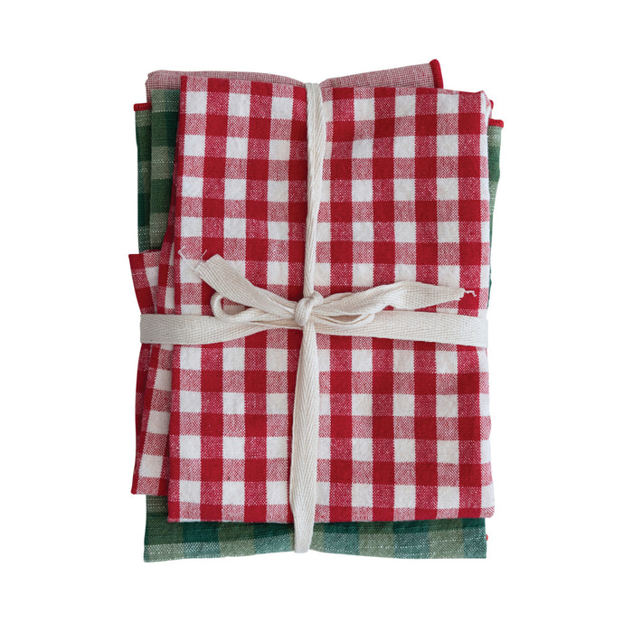 Woven Cotton Tea Towel Set - 18x28