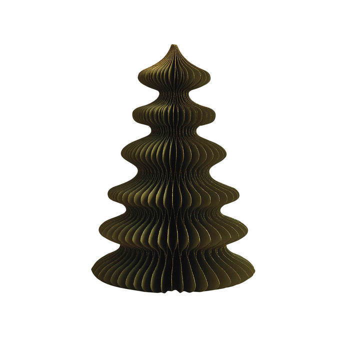 Green Honeycomb Paper Tree w/ Gold Glitter - 15"