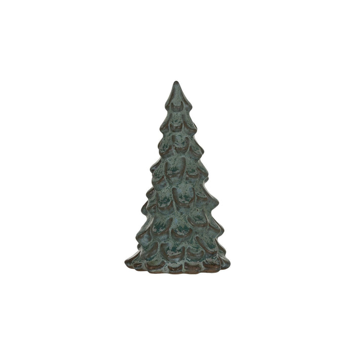 Small Green Stoneware Tree - 6"